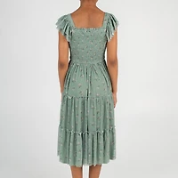 Rare Editions Big Kid Girls Short Sleeve Flutter Maxi Dress