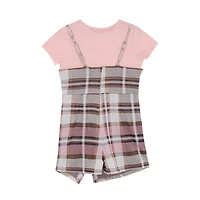 Rare Editions Romper Big Kid Girls Plaid 2-pc. Dress Set