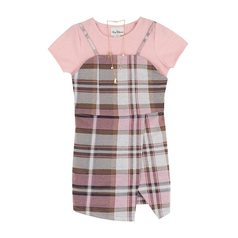 Rare Editions Romper Big Kid Girls Plaid 2-pc. Dress Set