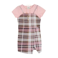 Rare Editions Romper Big Kid Girls Plaid 2-pc. Dress Set