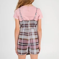 Rare Editions Romper Big Kid Girls Plaid 2-pc. Dress Set