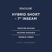 Haggar Mens 7" Moisture Wicking Hybrid Short