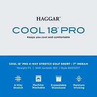 Haggar Cool 18 Pro Mens 7" Moisture Wicking 1 Pair Golf Short