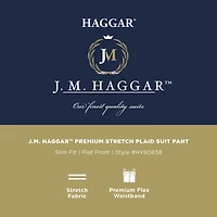 Haggar JMH 4 Way Stretch Mens Fabric Slim Fit Flat Front Suit Pant