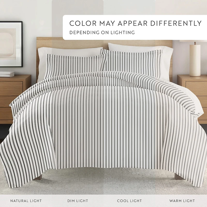 Casual Comfort Premium Ultra Soft Vertical Dreams Duvet Cover Set