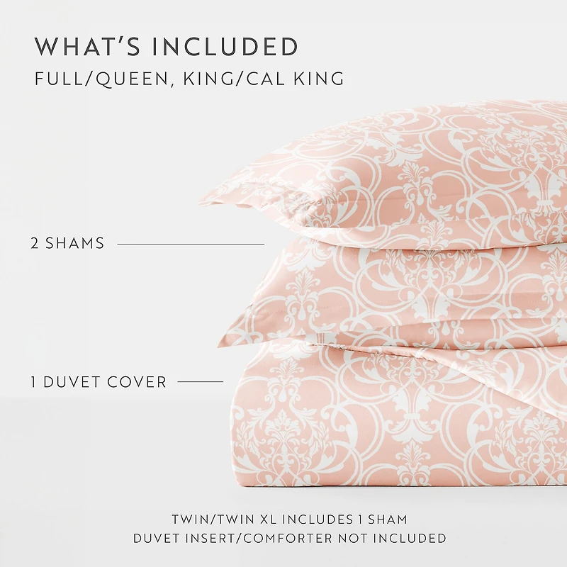 Casual Comfort Romantic Damask Pattern Oversized Duvet Cover Set