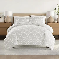 Casual Comfort Soft Damask Pattern Oversized Duvet Cover Set
