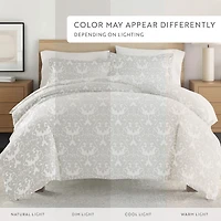 Casual Comfort Soft Damask Pattern Oversized Duvet Cover Set