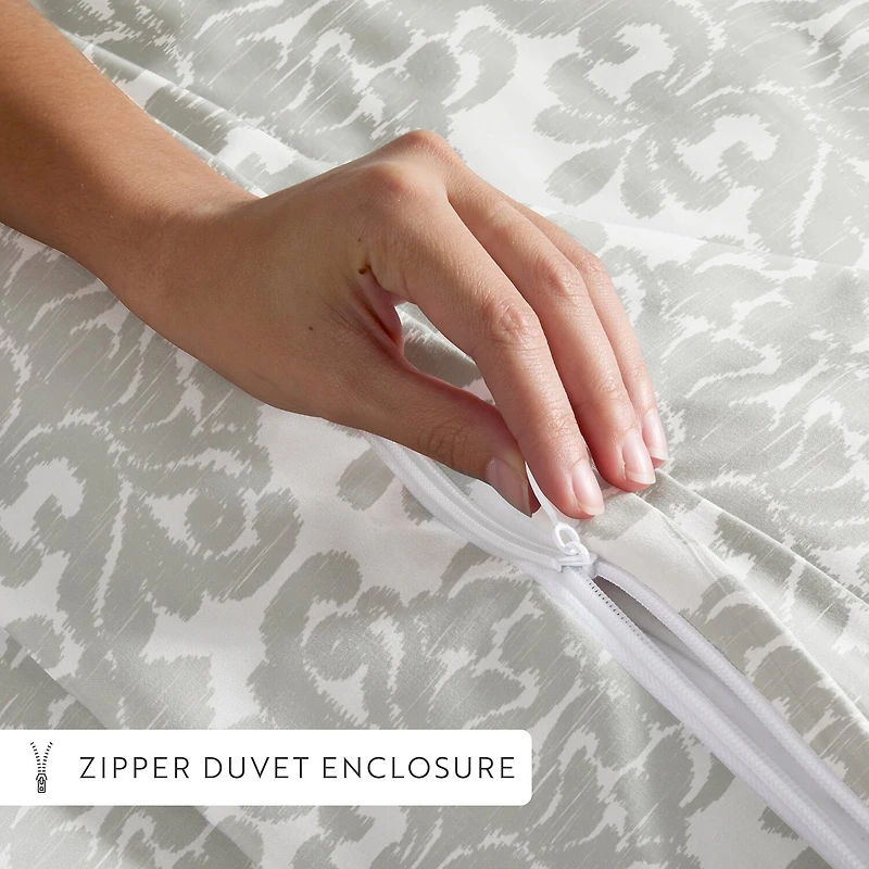 Casual Comfort Soft Damask Pattern Oversized Duvet Cover Set