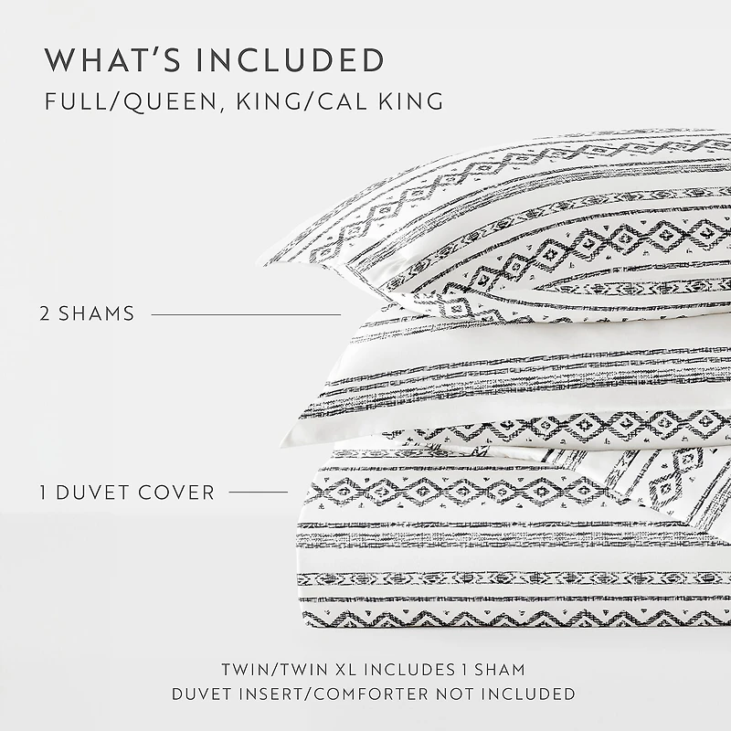 Casual Comfort Geo Threads Pattern Oversized Duvet Cover Set