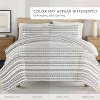 Casual Comfort Geo Threads Pattern Oversized Duvet Cover Set
