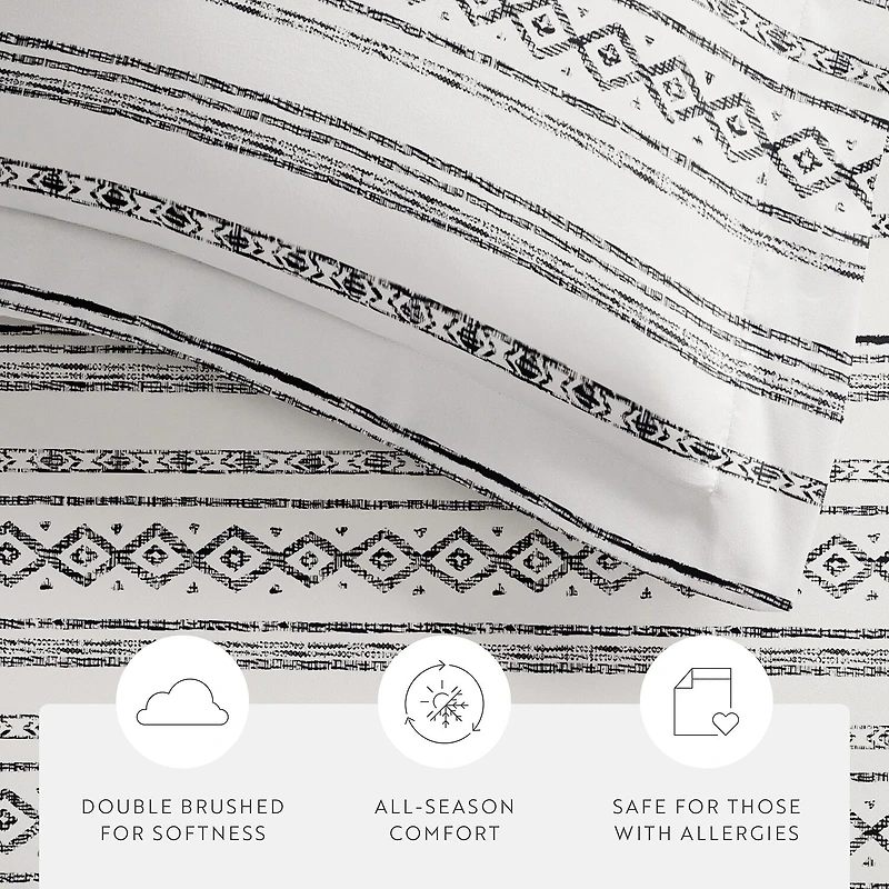Casual Comfort Geo Threads Pattern Oversized Duvet Cover Set