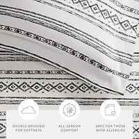 Casual Comfort Geo Threads Pattern Oversized Duvet Cover Set