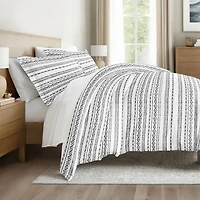 Casual Comfort Geo Threads Pattern Oversized Duvet Cover Set
