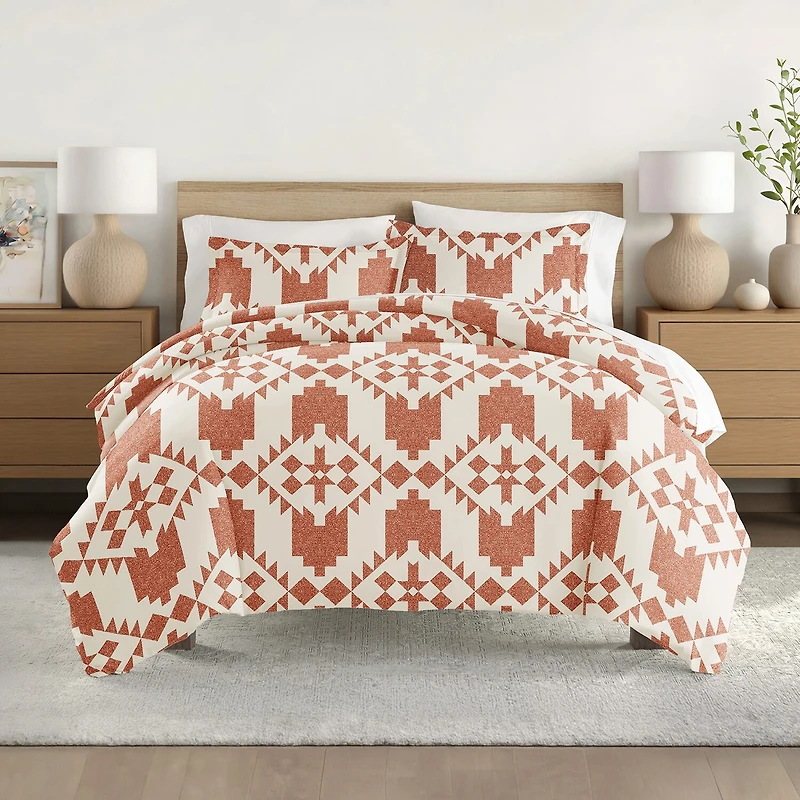 Casual Comfort Adobe Diamond Patterned Duvet Cover Set