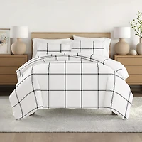 Casual Comfort Grid Patterned Duvet Cover Set