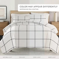 Casual Comfort Grid Patterned Duvet Cover Set