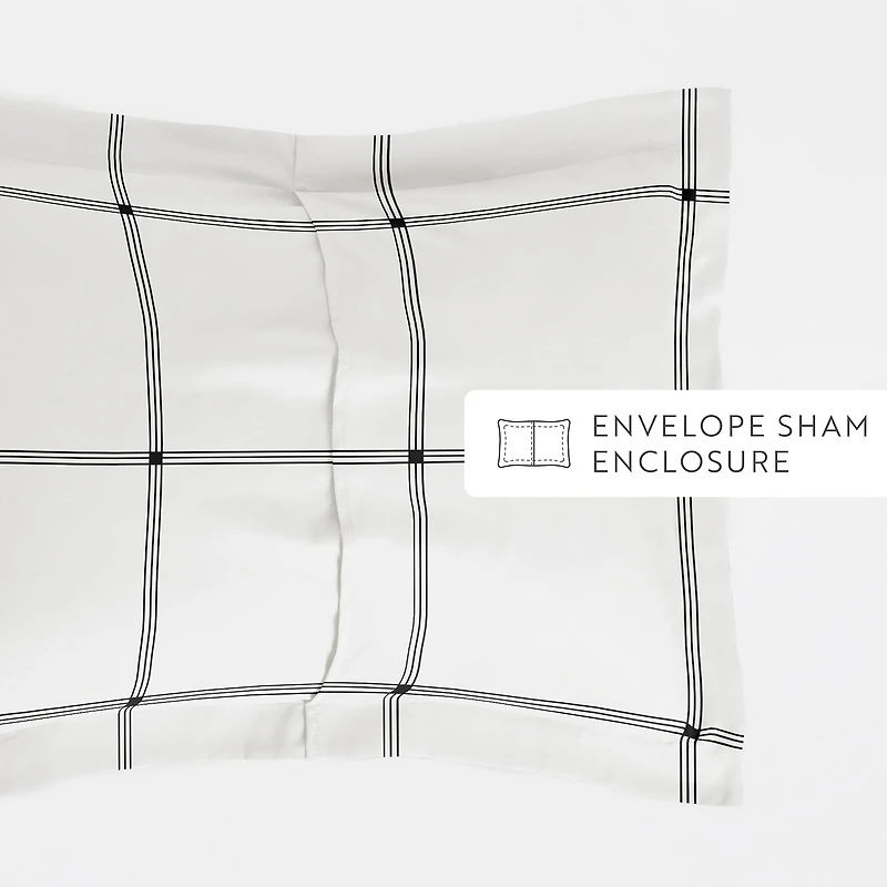 Casual Comfort Grid Patterned Duvet Cover Set