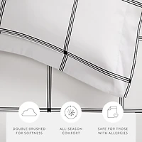 Casual Comfort Grid Patterned Duvet Cover Set