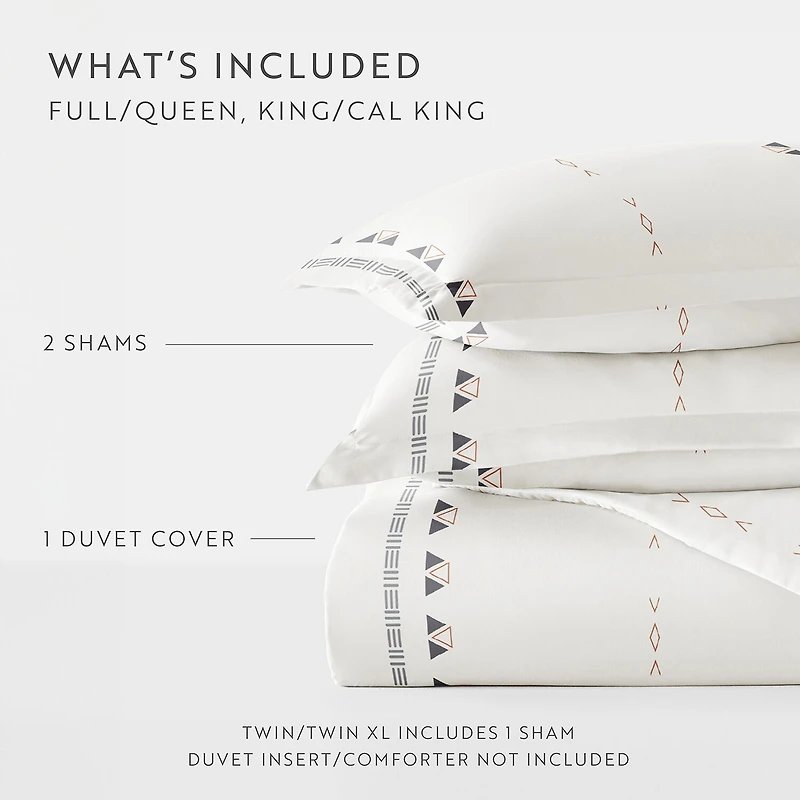 Casual Comfort Natural Geo Lines Patterned Duvet Cover Set