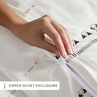Casual Comfort Natural Geo Lines Patterned Duvet Cover Set
