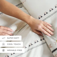 Casual Comfort Natural Geo Lines Patterned Duvet Cover Set