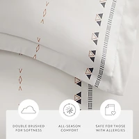 Casual Comfort Natural Geo Lines Patterned Duvet Cover Set