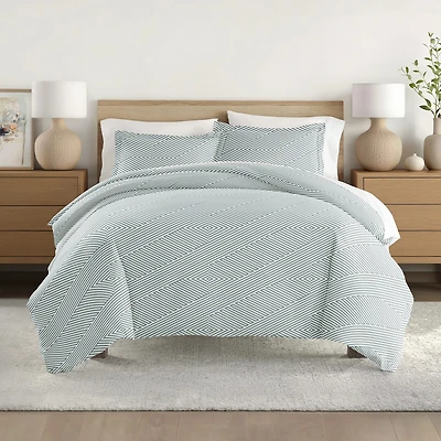 Casual Comfort Modern Diagonal Patterned Duvet Cover Set