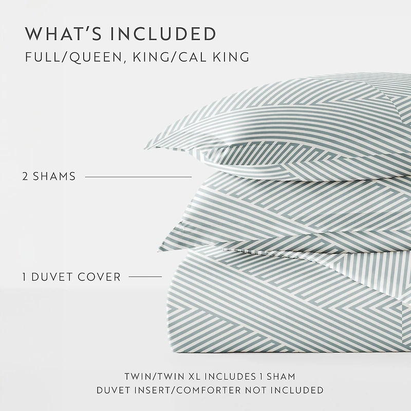 Casual Comfort Modern Diagonal Patterned Duvet Cover Set