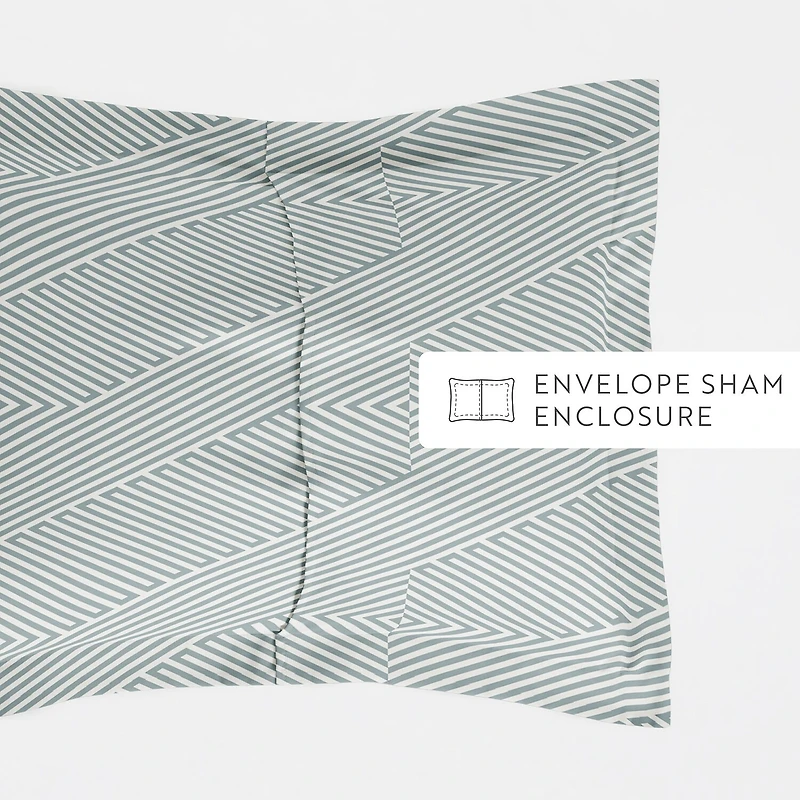 Casual Comfort Modern Diagonal Patterned Duvet Cover Set