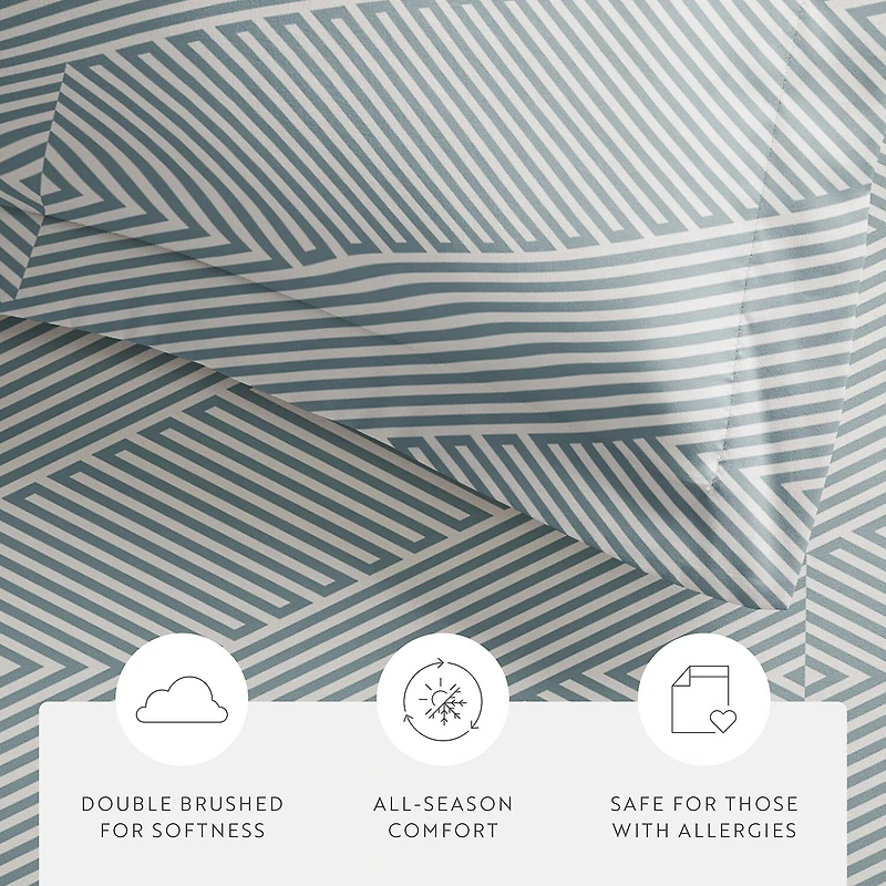 Casual Comfort Modern Diagonal Patterned Duvet Cover Set
