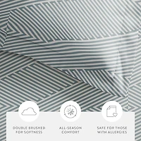 Casual Comfort Modern Diagonal Patterned Duvet Cover Set