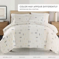 Casual Comfort Geo Dash Patterned Duvet Cover Set