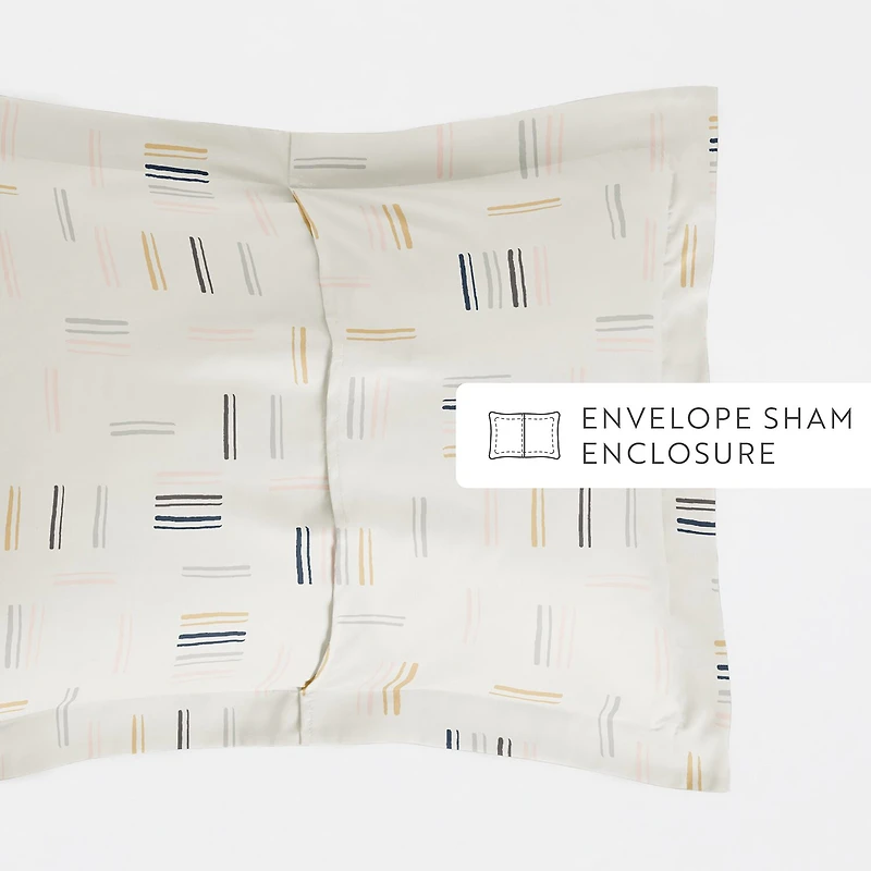 Casual Comfort Geo Dash Patterned Duvet Cover Set