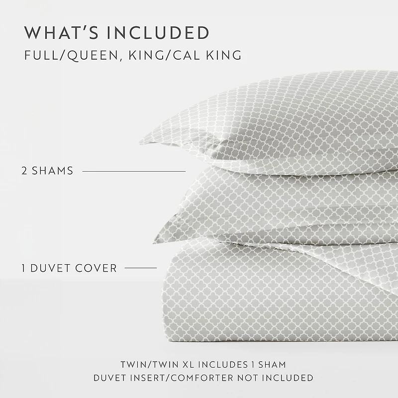 Casual Comfort Premium Ultra Soft Quatrefoil Pattern Duvet Cover Set