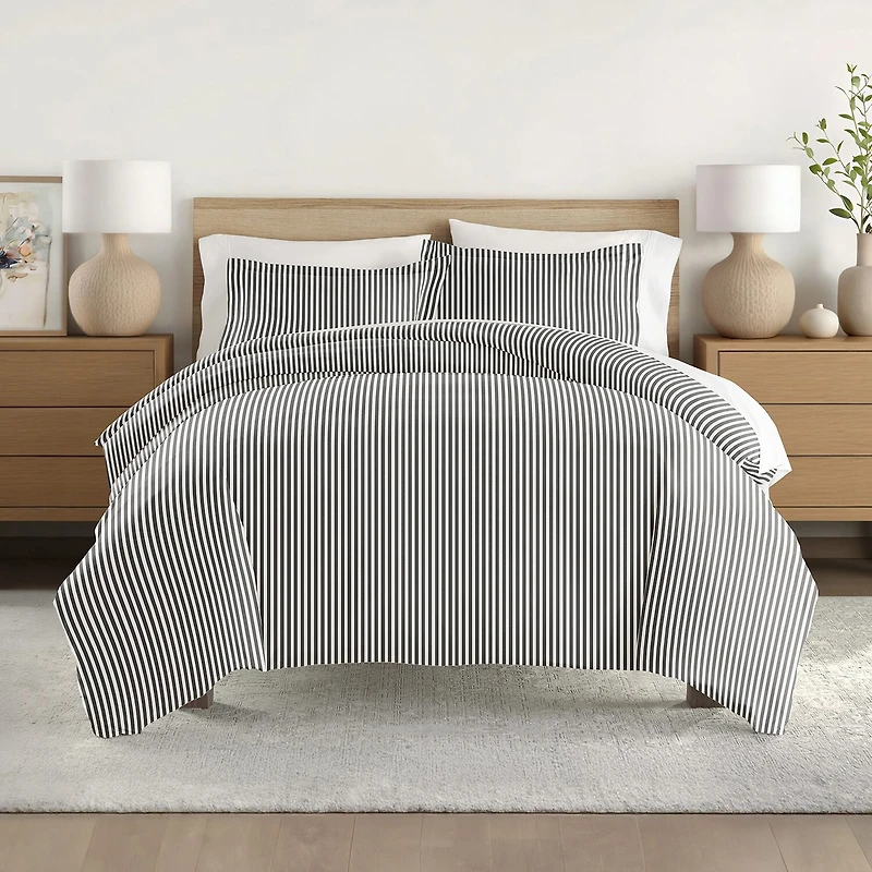 Casual Comfort Premium Ultra Soft Ribbon Pattern Duvet Cover Set