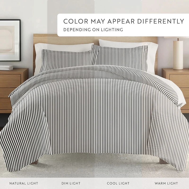Casual Comfort Premium Ultra Soft Ribbon Pattern Duvet Cover Set