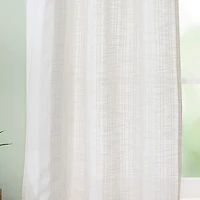 CURTIANWORKS Tie Tab Woven Stripe Rod Pocket Tailored Valance