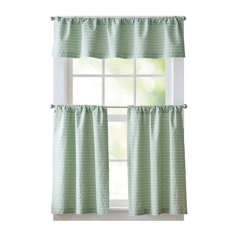 CURTIANWORKS Bridge 2-pc. Rod Pocket Window Tier