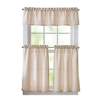 CURTIANWORKS Eldridge Waffle 3-pc. Rod Pocket Kitchen Curtains & Drapes Window Set