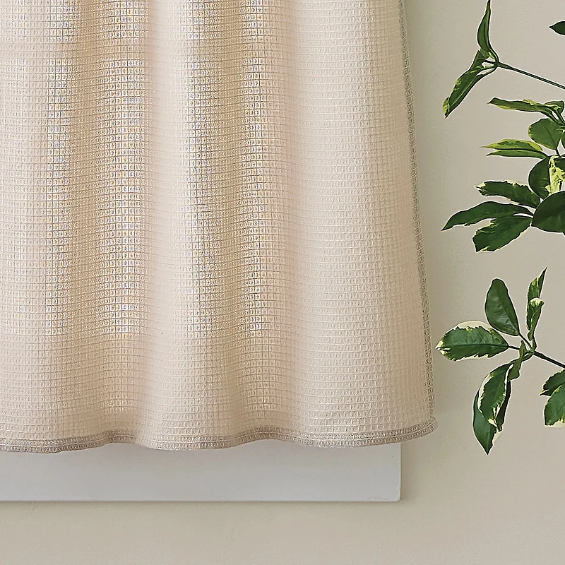 CURTIANWORKS Eldridge Waffle 3-pc. Rod Pocket Kitchen Curtains & Drapes Window Set