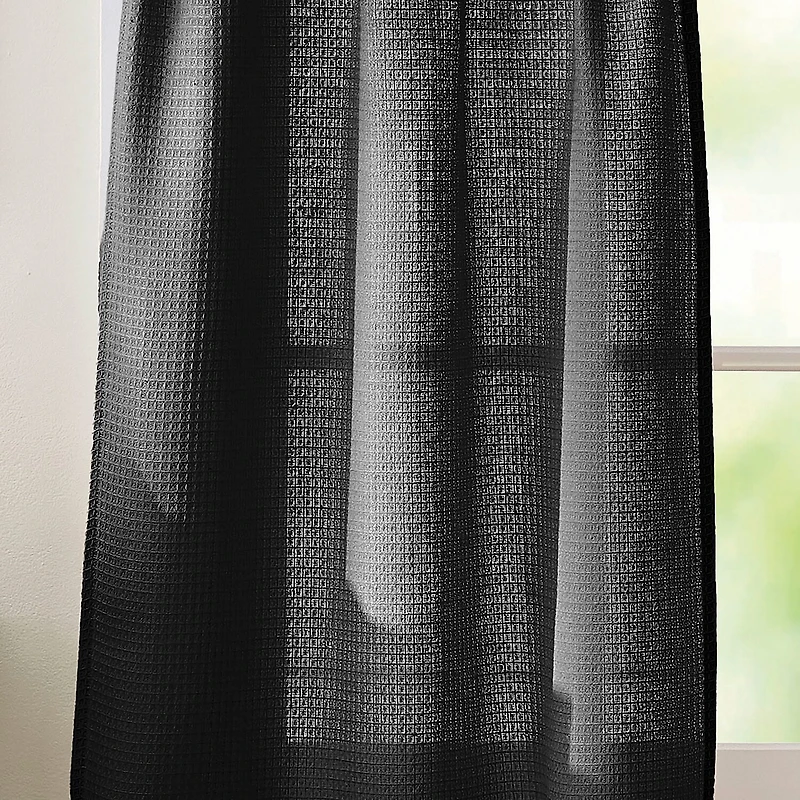 CURTIANWORKS Eldridge Waffle 3-pc. Rod Pocket Kitchen Curtains & Drapes Window Set