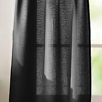 CURTIANWORKS Eldridge Waffle 3-pc. Rod Pocket Kitchen Curtains & Drapes Window Set