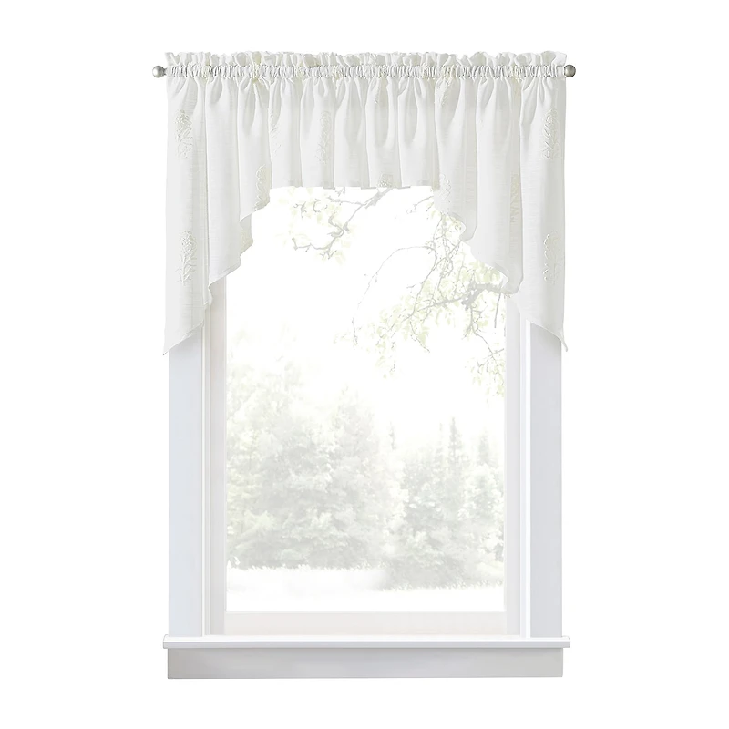 CURTIANWORKS Grace Floral Rod Pocket Valance