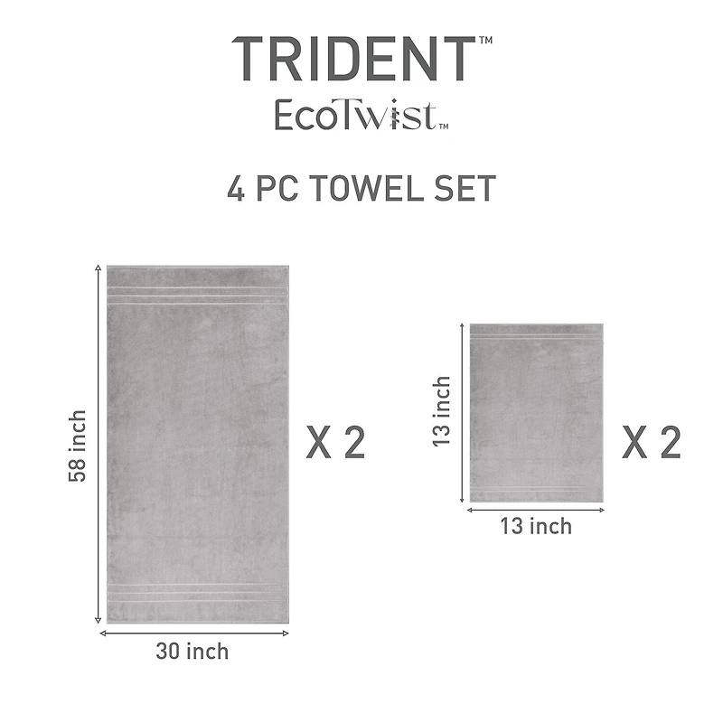 Trident Cotton And Viscose From Bamboo 4-pc. Bath Towel Set