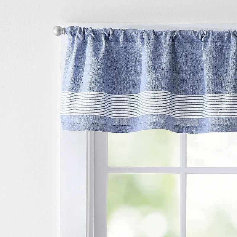CURTIANWORKS Denim Yarn Dye Rod Pocket Tailored Valance