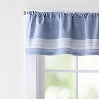 CURTIANWORKS Denim Yarn Dye Rod Pocket Tailored Valance
