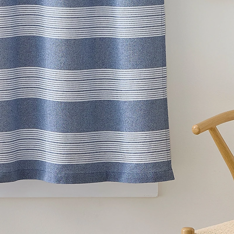 CURTIANWORKS Denim Yarn Dye 2-pc. Rod Pocket Window Tier