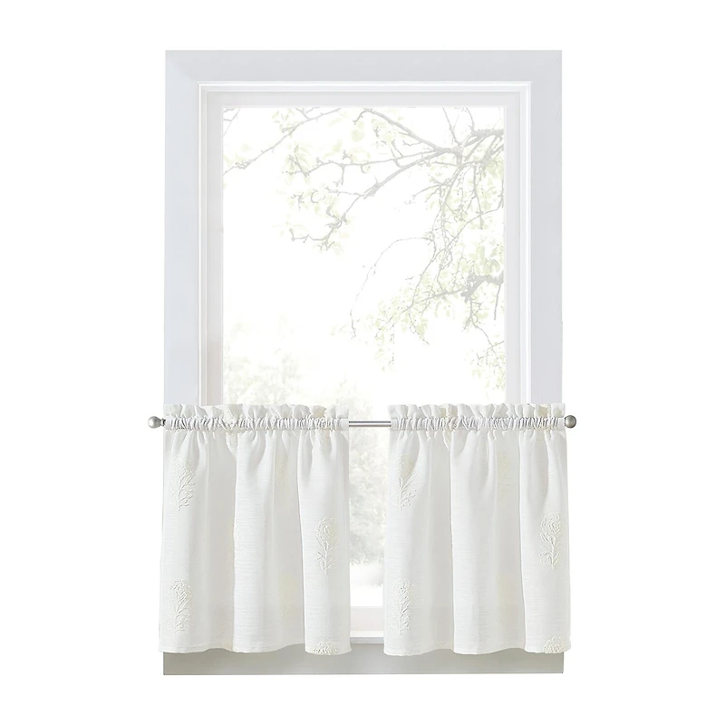 CURTIANWORKS Grace Floral 2-pc. Rod Pocket Window Tier