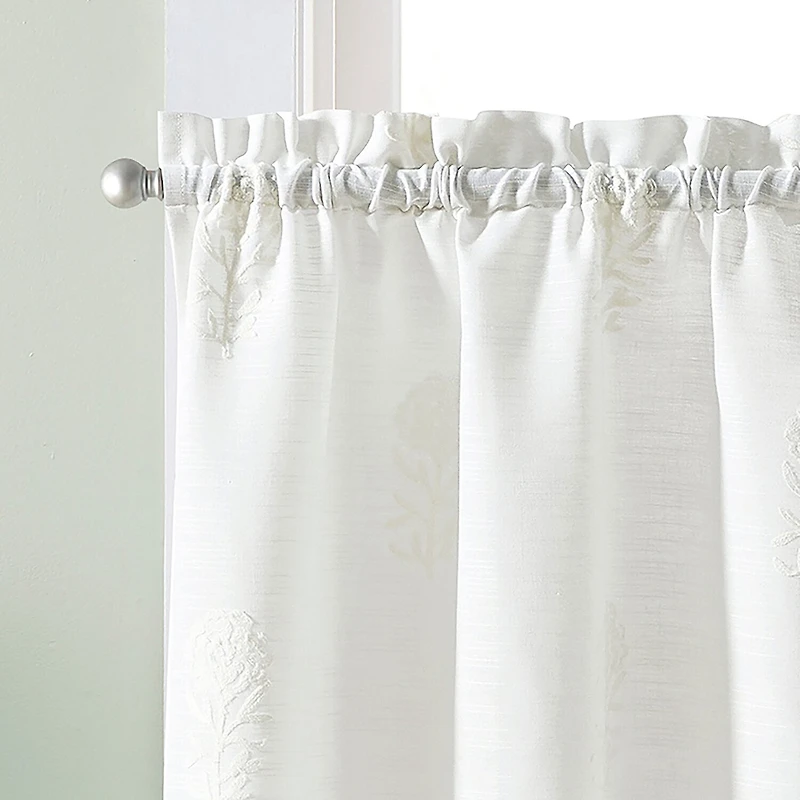 CURTIANWORKS Grace Floral 2-pc. Rod Pocket Window Tier